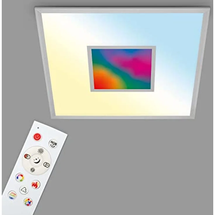 TELEFUNKEN - LED Panel RGB, LED Deckenleuchte CCT, Deckenlampe RGB Centerlight, Regenbogeneffekt, Dimmbar, Silberfarbig – Bild 1