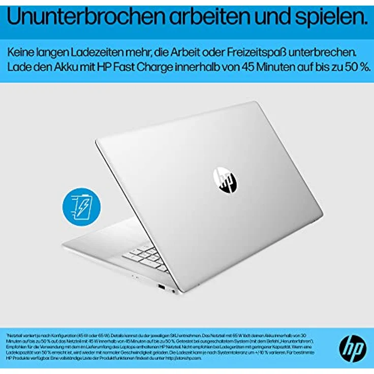 HP Laptop | 17,3" FHD Display | AMD Ryzen 7 7730U | 16 GB DDR4 RAM | 512 GB SSD | AMD Radeon-Grafik | Windows 11 Home | Silber | inkl. HP Fast Charge – Bild 5
