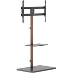 my wall Höhenverstellbarer TV Standfuss - HP119L, TV Ständer, Holzdesign, mit Ablage für Zubehör, Fernsehständer, Neigbar, VESA Standfuß mit Kabelmanagement, TV Bodenständer