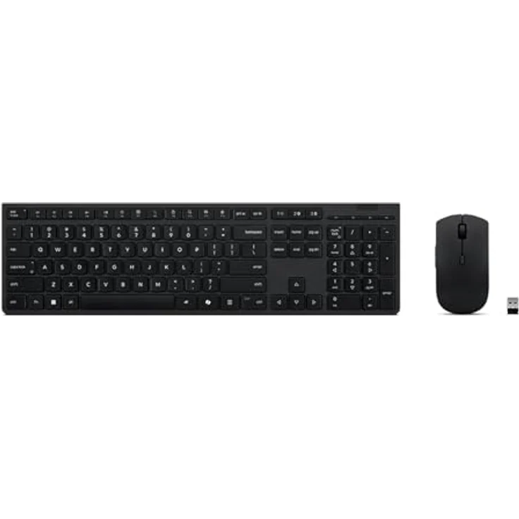 Lenovo Professional Wireless Rechargeable Combo Keyboard and Mouse, Deutsche Tastatur mit Scheren-Schaltern, grau, umweltfreundlich – Bild 2
