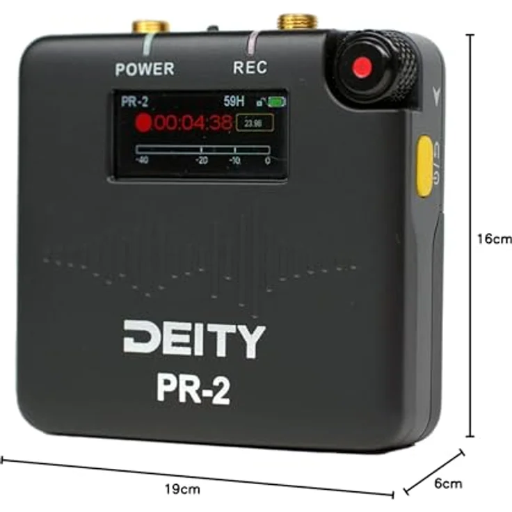 Deity PR-2, Stereo Pocket Recorder mit Lavalier Mic und 30 Stunden Batterielebensdauer, Schwarz – Bild 4