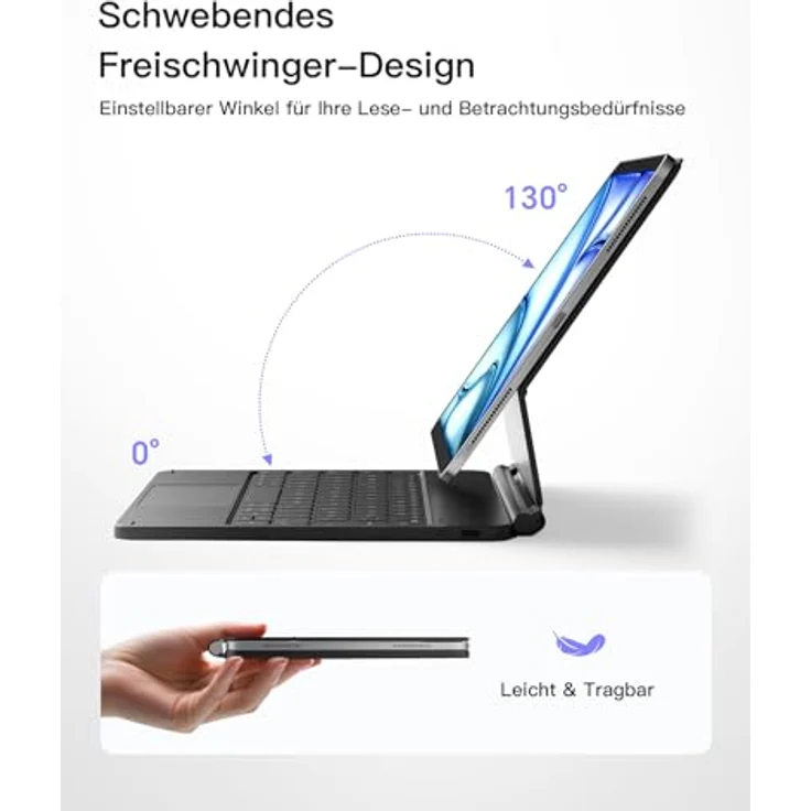 Inateck Magnetische Tastatur hülle für iPad Air 11 Zoll 2024 (M2), iPad Air 5/4 Gen 2022,Magic Keyboard für iPad Pro 11 Zoll 4/3/2/1, 7-Farbige Hintergrundbeleuchtung,KB09119 – Bild 3