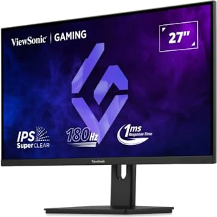 ViewSonic XG27G1 Gaming Monitor, 27 Zoll, 180 Hz, 1 ms MPRT, G-Sync Kompatibel, IPS Panel, HDR 10, Höhen- und neigungsverstellbar, rahmenlos, HDMI 2.0 x 2, DisplayPort – Bild 2