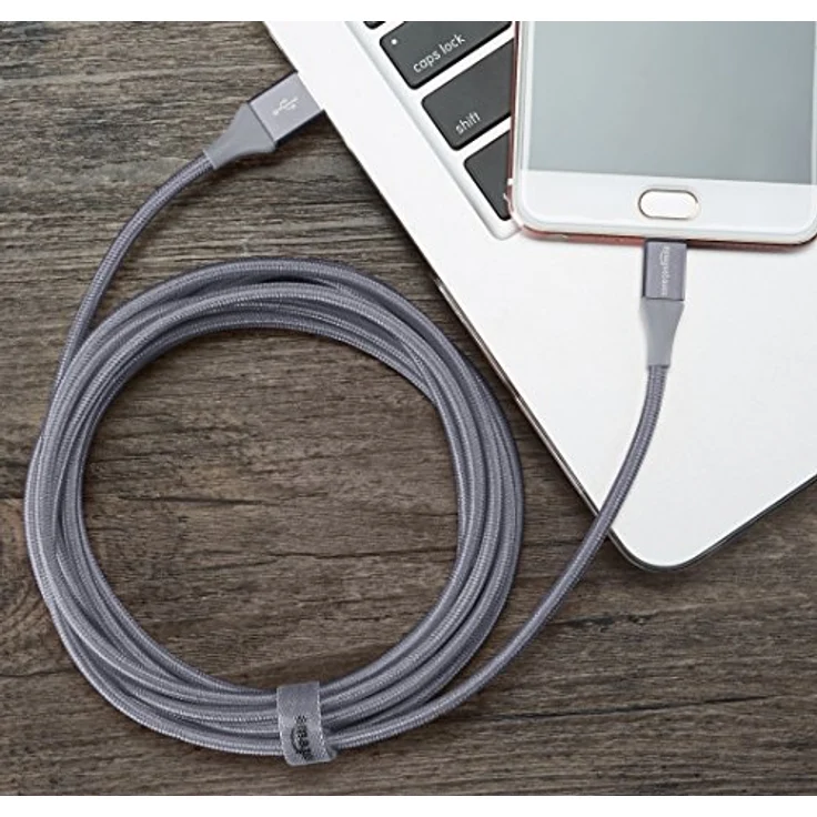 AmazonBasics - USB-2.0-A auf Micro-B-Kabel mit doppelt geflochtenem Nylon | 3 m, Dunkelgrau - Preisvergleich – Bild 4