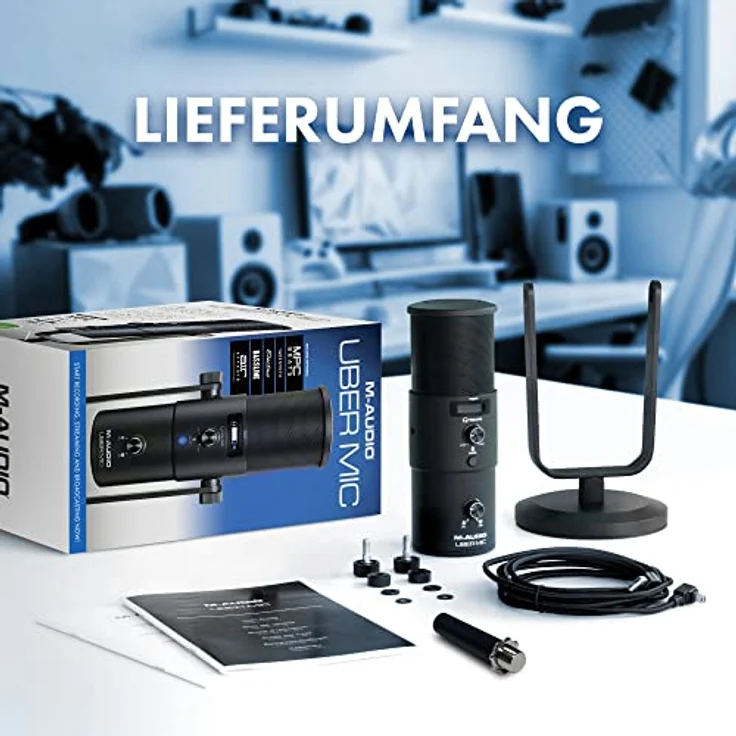 M-Audio Uber Mic - Professionelles USB Mikrofon mit wechselbarer Richtcharakteristik für YouTube, Podcast, Gaming und die Musik Produktion – Bild 6