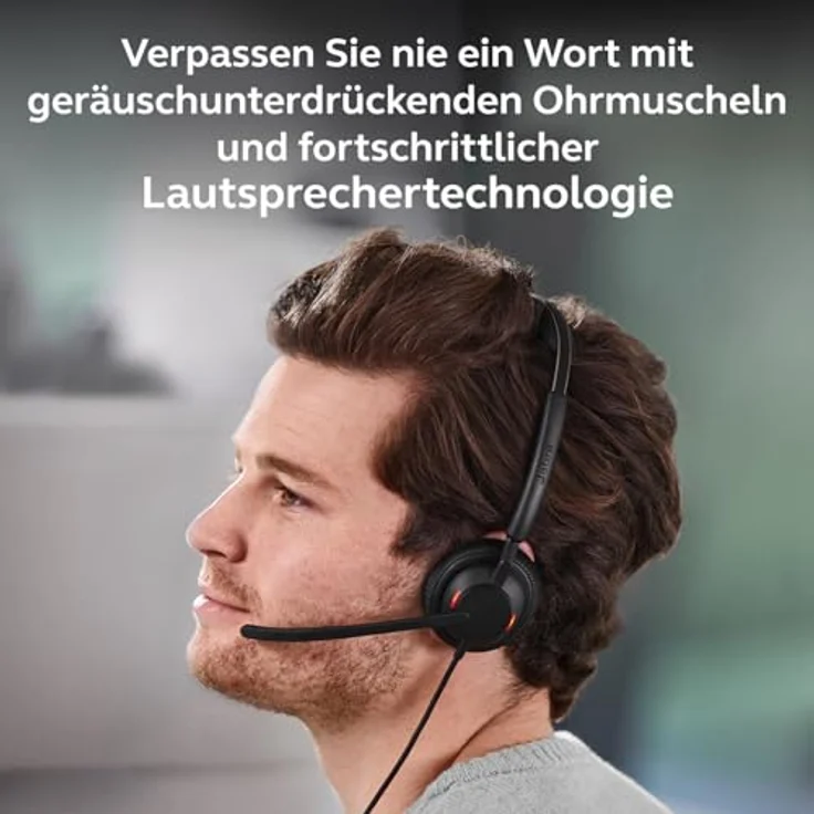 Jabra Engage 50II Mono 5093-299-2269, Kabelgebundenes On-Ear Headset mit 3-Mikrofon-System, verbesserter Geräuschunterdrückung und integrierter Steuereinheit – Bild 4