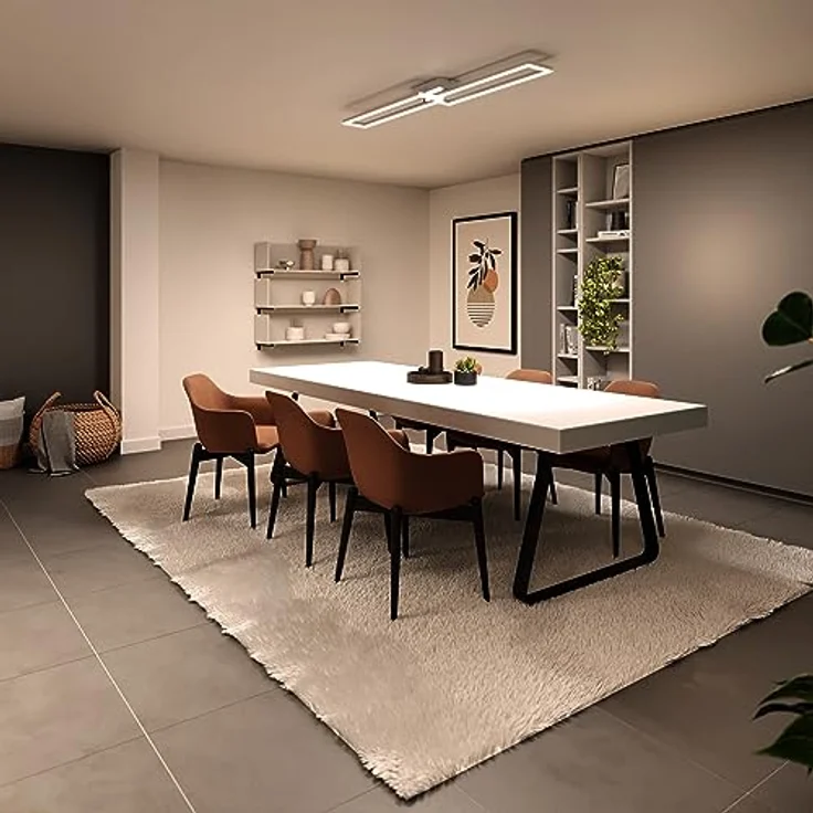 tint Smarte LED-Deckenleuchte Ciso silver – Dimmbare Beleuchtung mit weißem und farbigem RGB Licht, steuerbar per Alexa, Fernbedienung oder Bluetooth - Preisvergleich – Bild 4