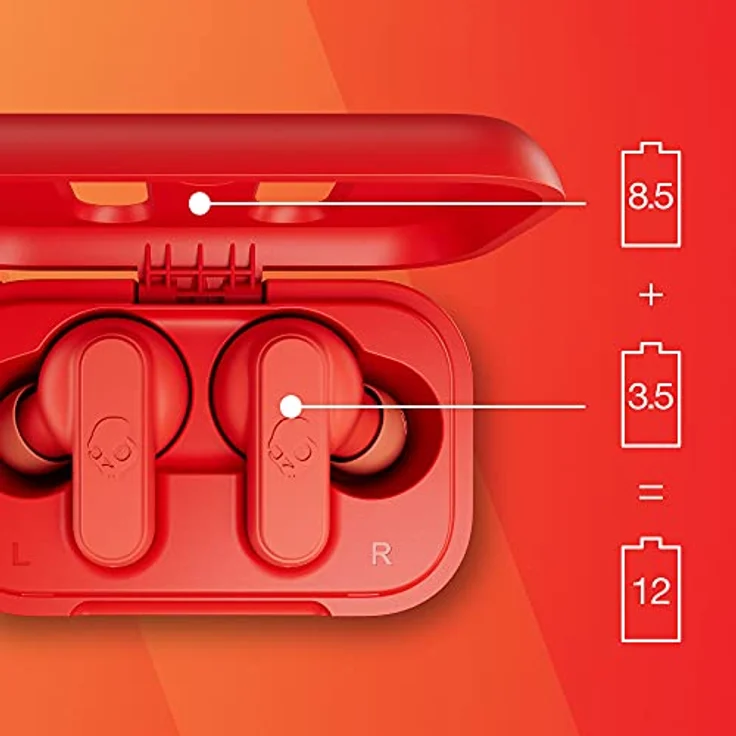 Skullcandy Dime TW In-Ear-Kopfhörer, True-Wireless, rot  – Bild 3