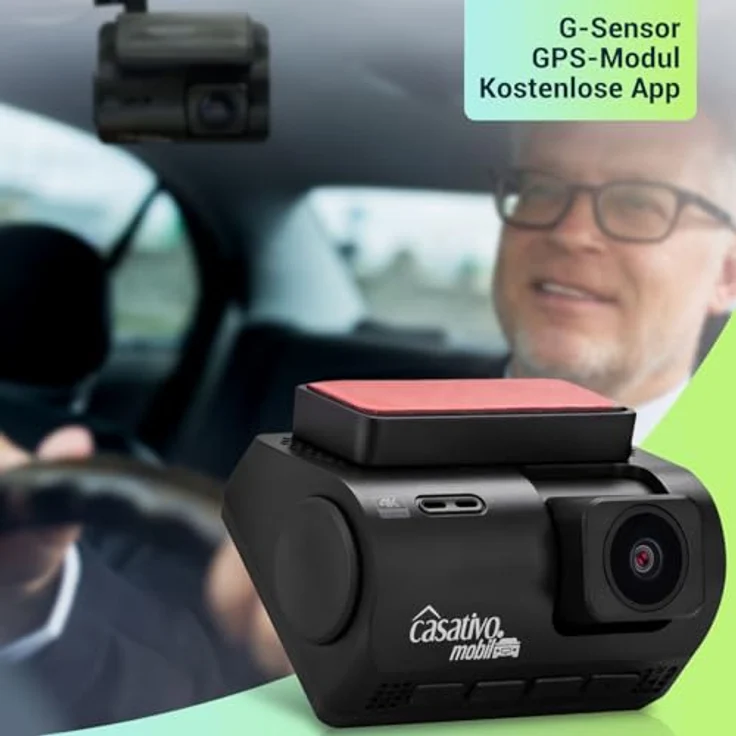 Casativo Dashcam 4K-UHD KFZ mit GPS, Nachtsicht in Farbe, Sony Farbsensor, G-Sensor, WDR, WLAN & App, Farbdisplay, 140° – Bild 4