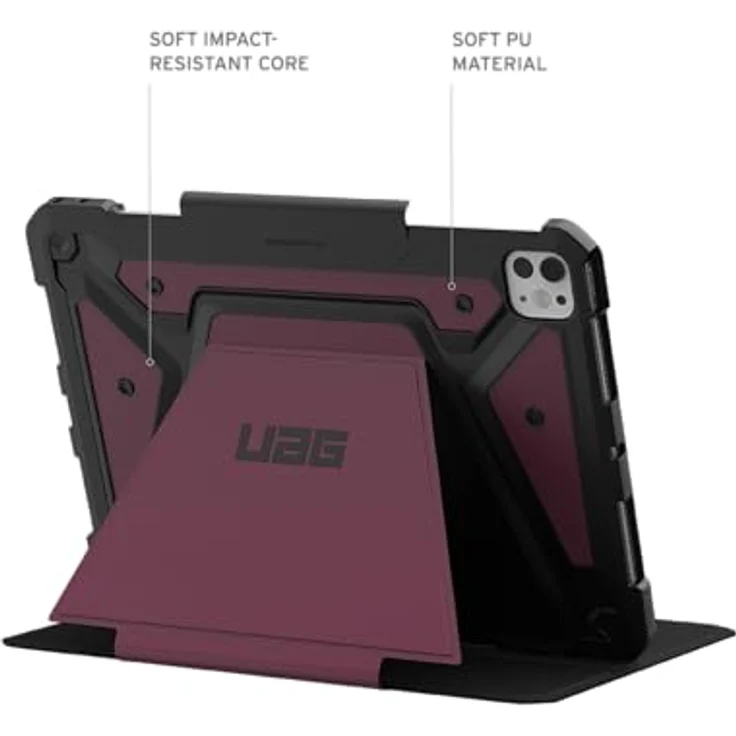 URBAN ARMOR GEAR Metropolis SE Case Apple iPad Pro 11 Hülle Bordeaux (Wake/Sleep Funktion, Apple Pencil 2 Stift-Halter, Standfunktion) – Bild 4