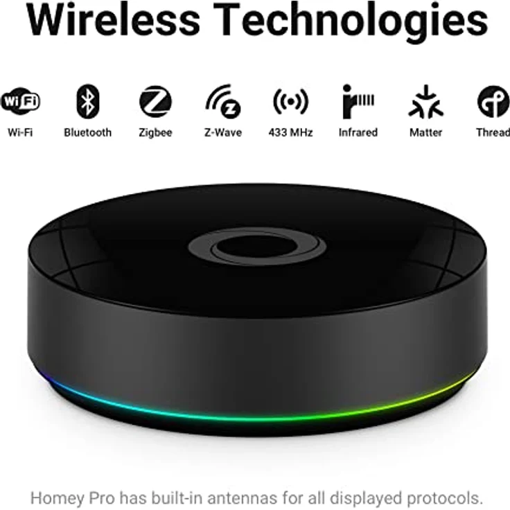 Homey Pro (Early 2023) | Smart Home Hub for Home Automation – Features Z-Wave Plus, Zigbee, Wi-Fi, BLE, 433MHz, Infrared, Matter & Thread. Compatible with Siri, Alexa & Google Home. – Bild 4