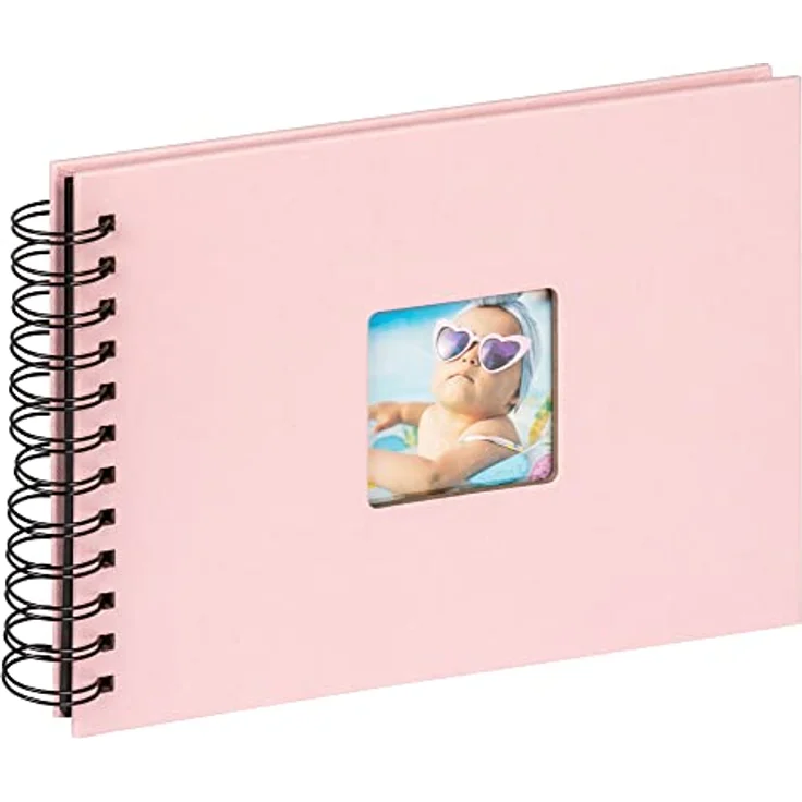 Walther Design Fotoalbum rosa 23 x 17 cm Spiralalbum mit Cover-Ausstanzung, Fun SA-109-BR – Bild 1