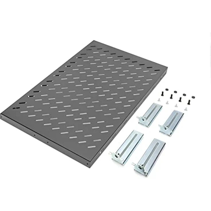 DIGITUS Professional DN-19 TRAY1-1000-ECB - Fachboden mit variabler Tiefe zum Festeinbau in 19" Schränke - Traglast 50 kg - ab 1000 mm Schranktiefe - 1HE - Farbe schwarz – Bild 5