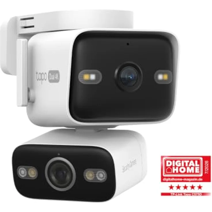 Tapo C575D 4K Überwachungskamera Außen, Dual-Objektiv mit 170° Ultraweitwinkel und 8mm Teleobjektiv, PoE/DC, Dualband-WLAN, IP66, kostenlose KI-Erkennung – Bild 2