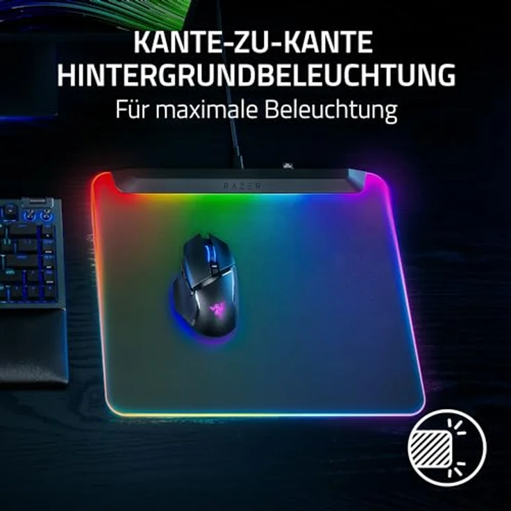 Razer Firefly V2 Pro - RGB-hintergrundbeleuchtete Gaming-Mausmatte - integrierter USB-Anschluss (15-Zonen-LED-Beleuchtung, mikrogeätzte Oberfläche für optimales Tracking, USB-C Kabel) Schwarz – Bild 2