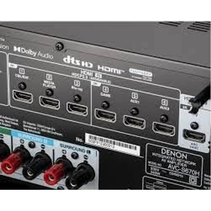 Denon AVC-S670H 5.2-Kanal AV-Receiver, Dolby Surround Sound, 6 HDMI Eingänge und 1 Ausgang, 8K HDMI, Bluetooth, WLAN, AirPlay 2, HEOS Multiroom, Alexa kompatibel, Schwarz – Bild 3