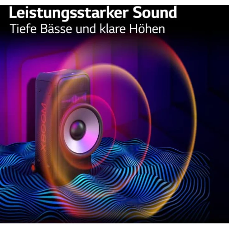 LG XBOOM XL7S, rollbares 2-Wege-Soundsystem (Karaoke- & DJ-Funktionen, Beleuchtung), Schwarz [Modelljahr 2023] – Bild 3