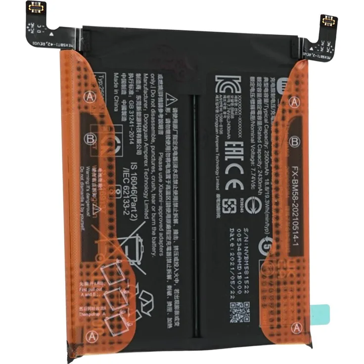 Xiaomi 2500mAh Ersatzakku für Xiaomi 11T Pro, Hochleistungsakku mit Überlastungs- und Überhitzungsschutz