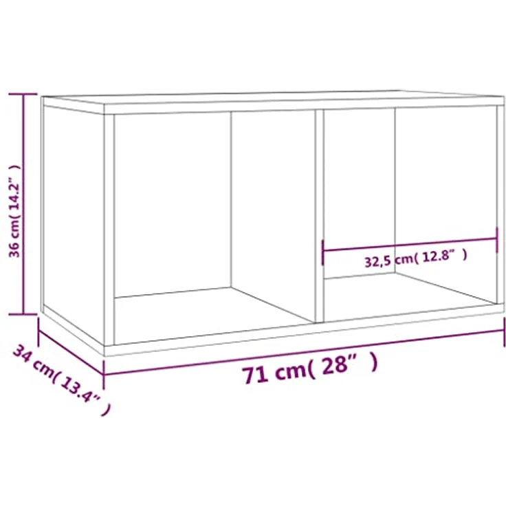 vidaXL Schallplatten-Aufbewahrungsbox Sonoma Eiche 71×34×36 cm – Bild 4