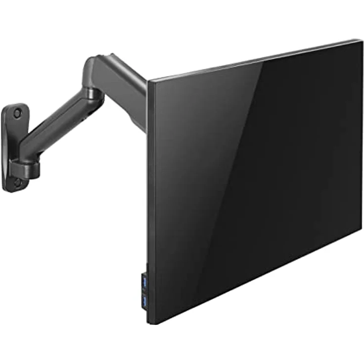 Deltaco ARM-0360, Wand-Monitorhalterung für 32 Zoll Monitore, höhenverstellbar mit Dreh- und Neigefunktion, Schwarz – Bild 6