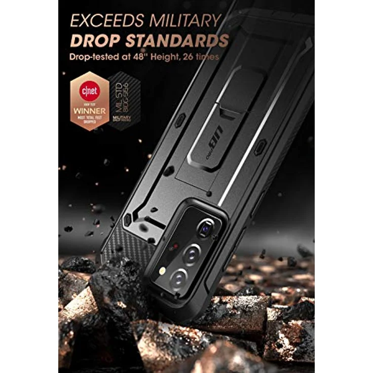 SUPCASE UBPro Outdoor Hülle für Samsung Galaxy Note 20 Ultra (6.9") 5G, Rugged Schutzhülle mit Gürtelclip und Ständer, Schwarz – Bild 2