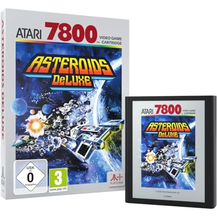 Atari Asteroids Deluxe (Atari 7800+) Cartridge, PC-Games - Photonenkanone, riesiges Asteroidenfeld, schwebende Trümmer – Bild 3