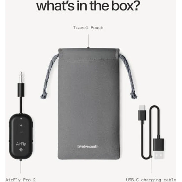 Twelve South AirFly Pro 2, Bluetooth®-Audio-Transmitter für Klinke/USB-C, Schwarz – Bild 8