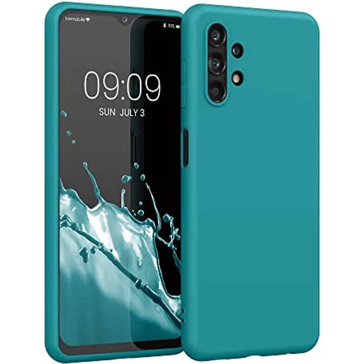 kwmobile Hülle für Samsung Galaxy A13 4G, weiches TPU Silikon Case in Petrol matt, geeignet für kabelloses Laden – Bild 1