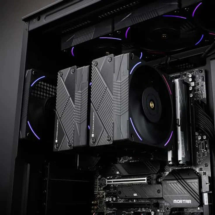 Thermalright Phantom Spirit 120 EVO, Dual-Tower CPU Kühler mit 7 Heatpipes, 120 mm Lüftern, Schwarz – Bild 6