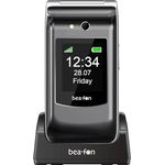 Beafon SL646 Silverline Seniorenhandy mit SOS Notruftaste, Klapphandy, Großtastentelefon, XXL Farbinnen- Außendisplay, Ladeschale, Fotokontakanzeige, Kamera