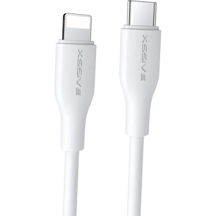 Xssive 20W USB-C zu iPhone Ladekabel, 1 Meter, 2.4A Schnell-Ladekabel in weiß, für Synchronisation und Aufladung