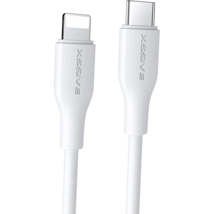 Xssive 20W USB-C zu iPhone Ladekabel, 1 Meter, 2.4A Schnell-Ladekabel in weiß, für Synchronisation und Aufladung