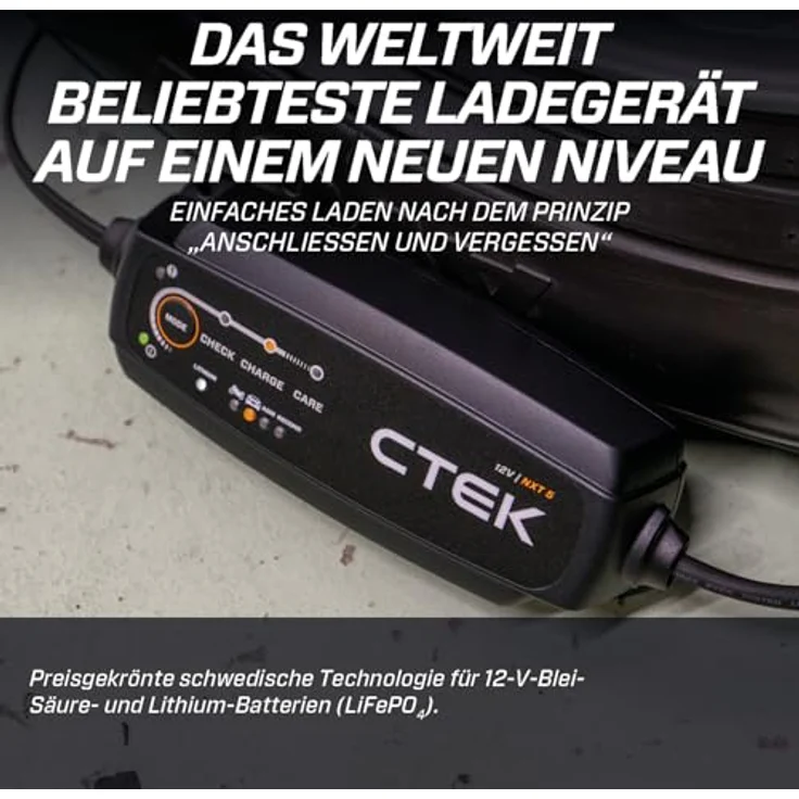 CTEK NXT 5, Automatikladegerät 12V für Blei-Säure- und Lithium-Batterien, 5A, Rekonditionierungsmodus, vollautomatisch – Bild 3