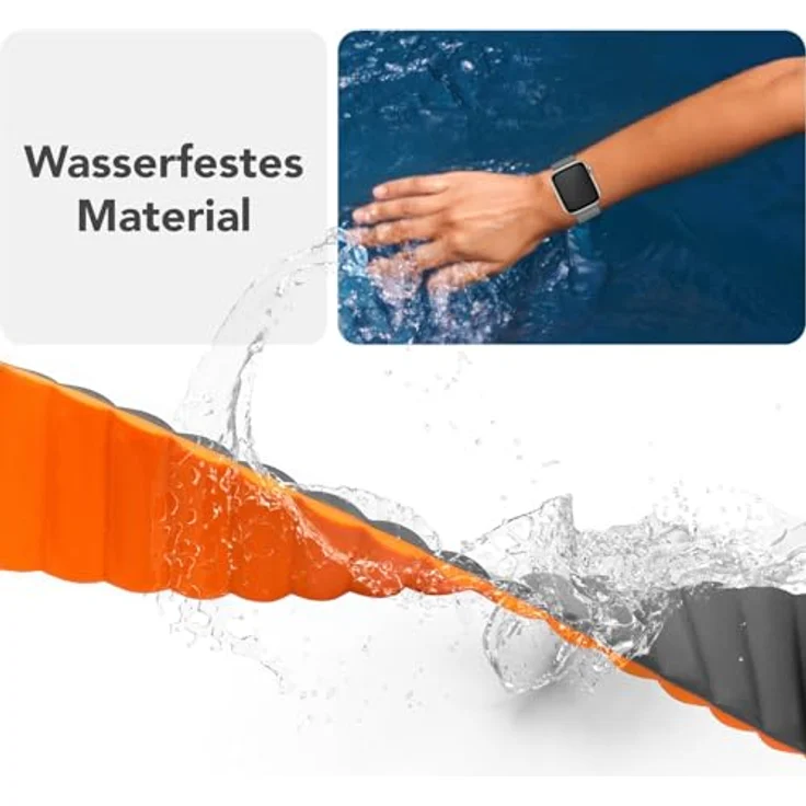 NALIA Core Magnet Armband für Apple Watch Ultra/SE/10/9/8/7/6/5/4/3/2/1, Atmungsaktives Silikon Loop mit Rillendesign, Vulkangrau, für Handgelenke 130-210mm – Bild 5