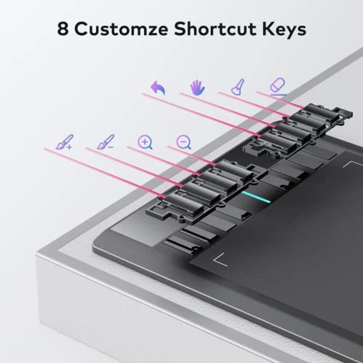 UGEE M708 Zeichentablett für PC, 10 x6 Zoll Grafiktablett ohne Display, 8192 Druckstufen, 266RPS OSU Stifttablett, Zeichenpad mit Stift (Win/Mac/Chrome OS/Linux) – Bild 3