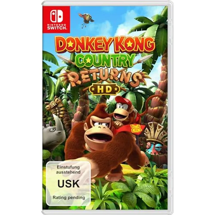 Nintendo Donkey Kong Country Returns HD, Nintendo Switch Game - HD Grafik, 80 Level, lokaler Koop-Modus, zusätzliche 3DS-Level