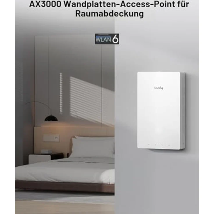 Cudy AX3000 Gigabit Wall-Plate Wi-Fi 6 Access Point, 2402 Mbit/s, Weiß, Power over Ethernet (PoE) – Bild 2