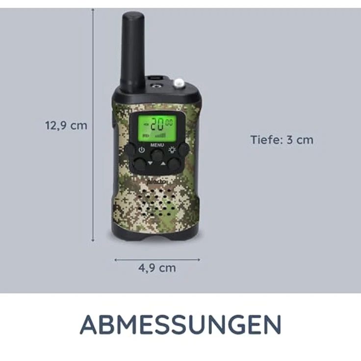Alecto FR115CAMO, Set mit 2 Walkie Talkies für Kinder, Reichweite bis zu 7 km, Camouflage – Bild 6