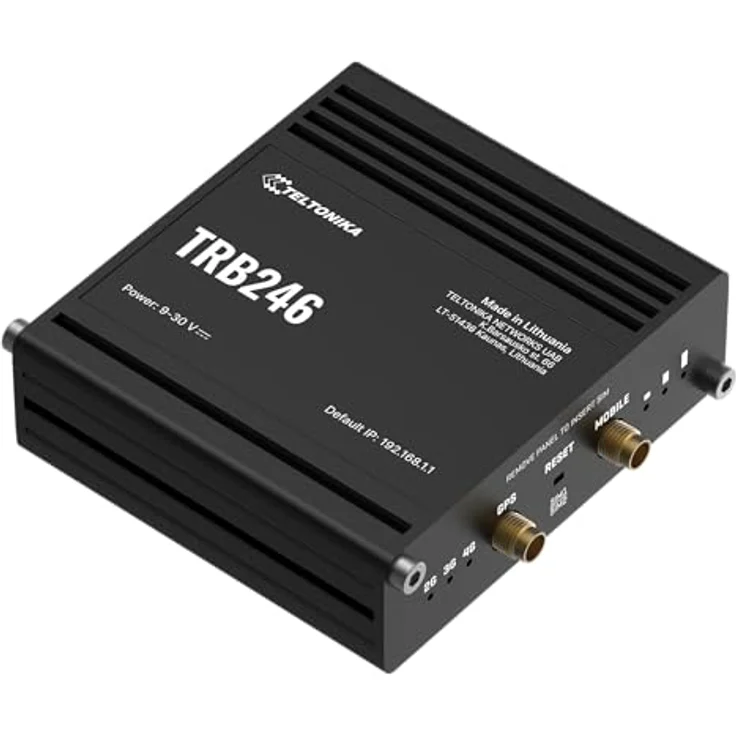 Teltonika TRB246, Router mit robusten Konnektivitätsoptionen, IP30 Gehäuse in Schwarz – Bild 3