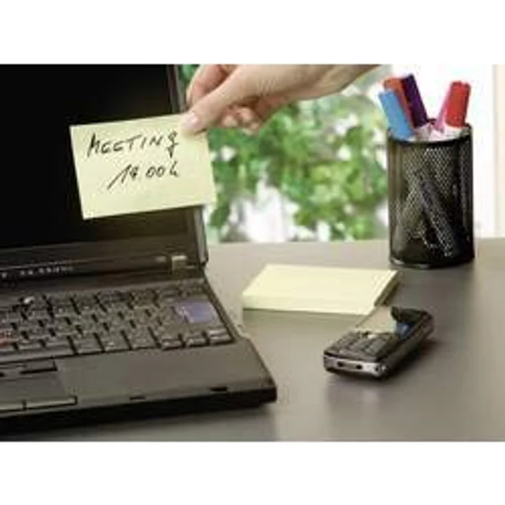 tesa Haftnotizblock Office Notes, gelbe Notizaufkleber, 100 Stück, 100x75mm – Bild 2