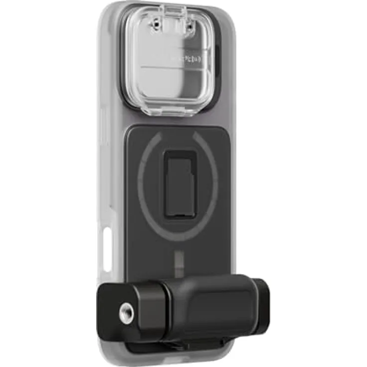 PolarPro iPhone 16 Pro Max LiteChaser 16 BaseCase, Smartphone Hülle mit robustem Fallschutz, Transparent, MagSafe-kompatibel, inkl. abnehmbarem Griff und umklappbarem Schutz