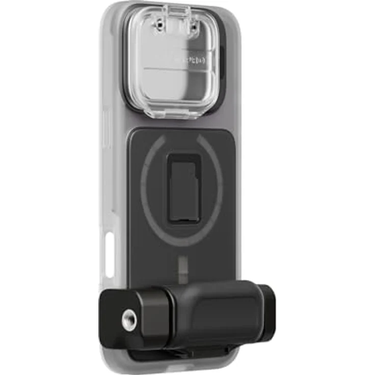 PolarPro iPhone 16 Pro Max LiteChaser 16 BaseCase, Smartphone Hülle mit robustem Fallschutz, Transparent, MagSafe-kompatibel, inkl. abnehmbarem Griff und umklappbarem Schutz – Bild 1