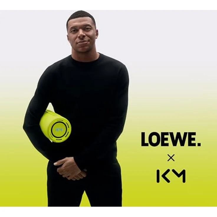 Loewe We. by We Hear Pro, Bluetooth-Lautsprecher in Kooperation mit Kylian Mbappé, 100 W, Wasserresistent IPX6, Tragbar, Aufladbar, Glasklare Audio Qualität, Lange Akkulaufzeit, Denim, Blau – Bild 2