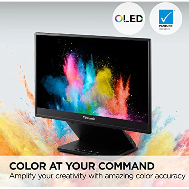 ViewSonic VP16-OLED 16" 16:9 Portable OLED Monitor with 100% DCI-P3, 100% sRGB, Pantone validate, Micro HDMI, 2 USB-C, Speakers - Black – Bild 3