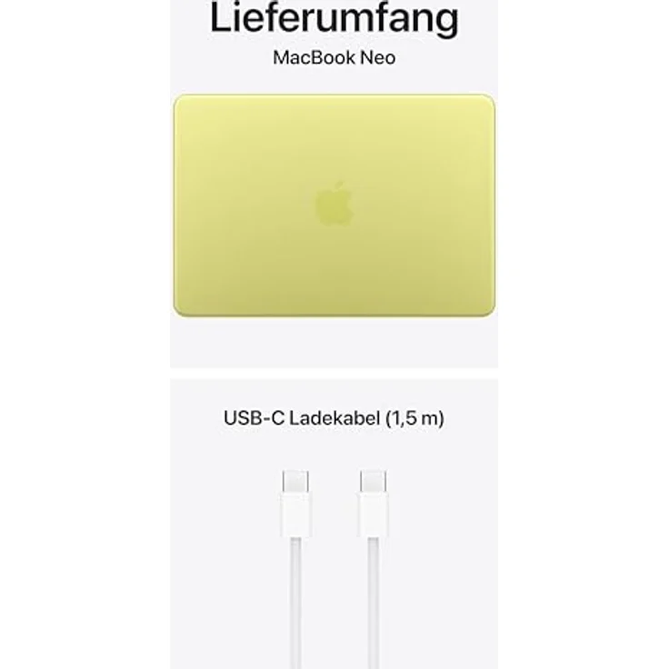 Macbook Neo 13; A18 6-Core CPU  5-Core GPU - 8 GB - 512 GB SSD - Touch ID - Zitrus - 2026 – Bild 6