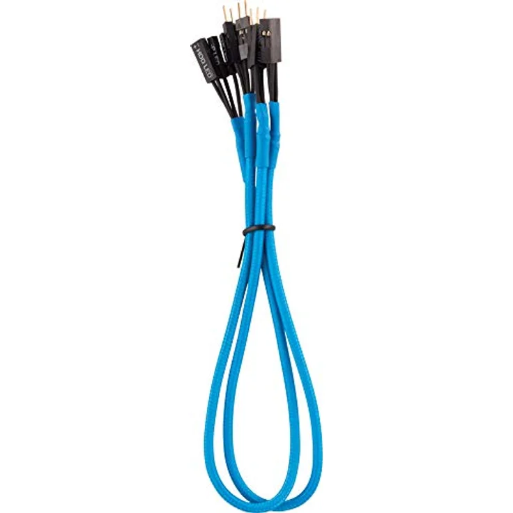 Corsair Premium Sleeved Front Panel Extension Kabel Verlängerungskit, Blau – Bild 5