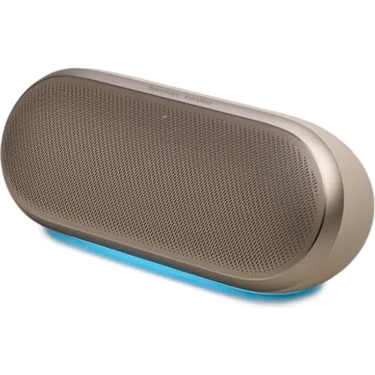 HARMAN KARDON Luna 2 Bluetooth-Lautsprecher, Sand, mit KI-Sound-Boost, IP67 wasserdicht, 12 Stunden Akkulaufzeit, Ambient Light