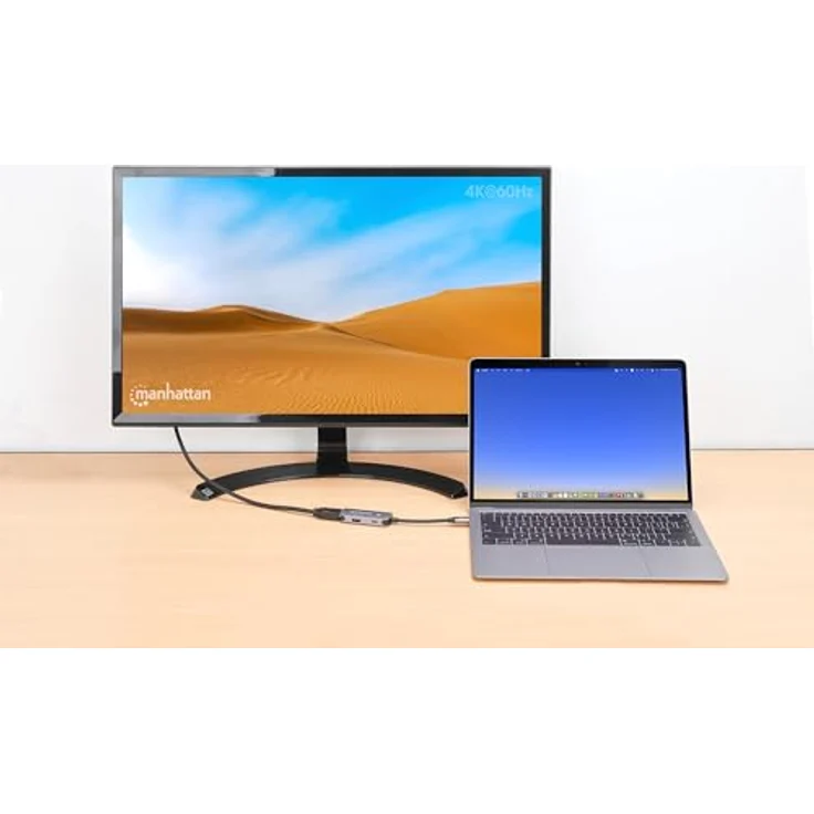 Manhattan Notebook Dockingstation 190299, 3-in-1 USB-C Dock mit 4K HDMI, 85W Power Delivery und USB-A Anschluss – Bild 6