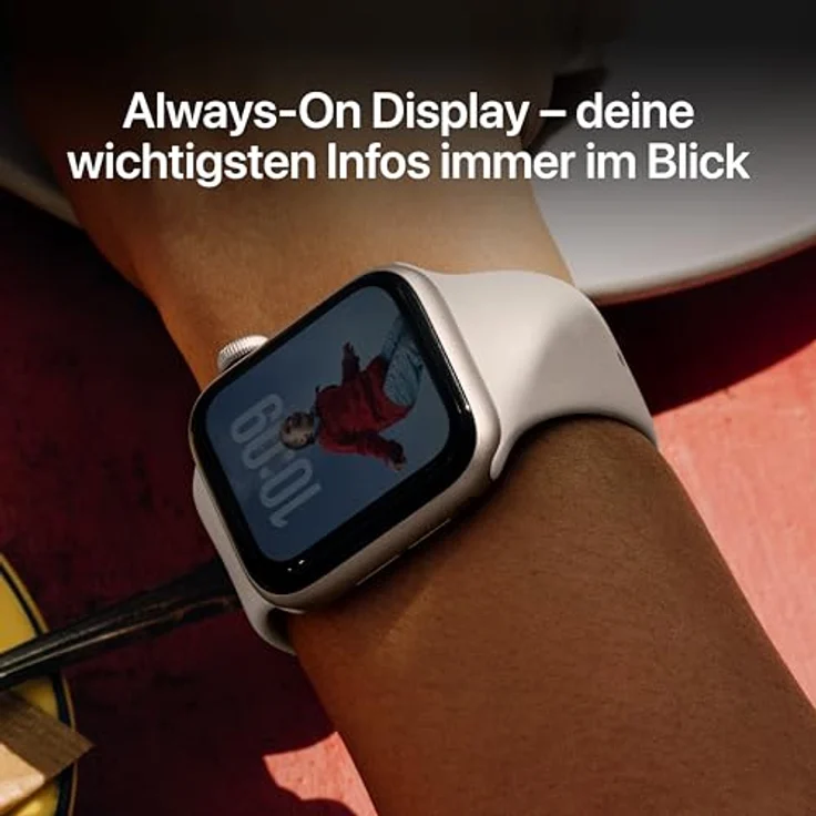 Apple Watch SE 3 GPS, 40 mm, Aluminiumgehäuse Polarstern, Sportarmband Polarstern - S/M – Bild 4