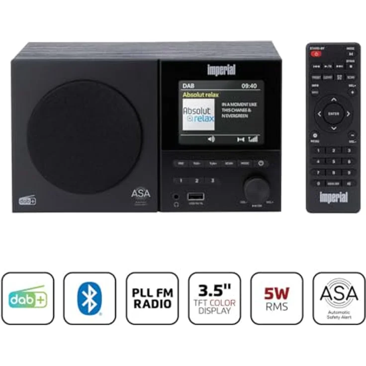 Imperial DABMAN-120BK, DAB+/FM-Radio mit Bluetooth, Fernbedienung und 9 cm TFT-Farbdisplay, Schwarz – Bild 3